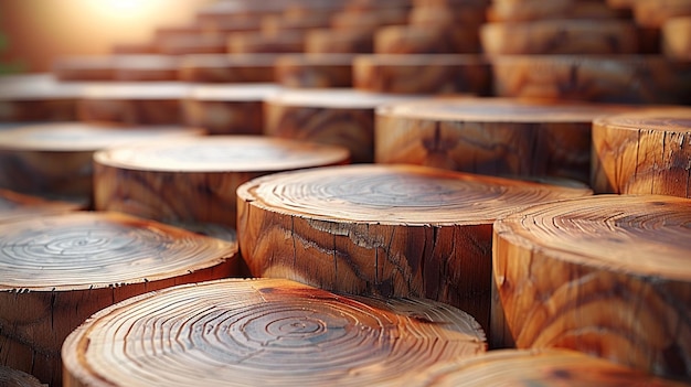 Wooden podium for product presentation