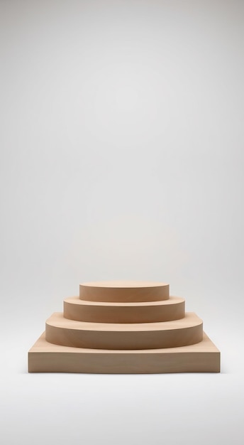 Wooden podium with four steps perfect for product display