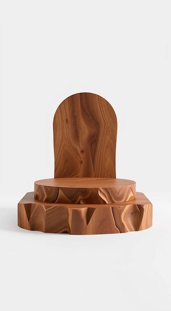 Photo wooden podium with a unique abstract design