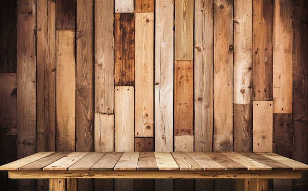 Photo a wooden room with a wooden bench and a wooden wall with a wooden frame