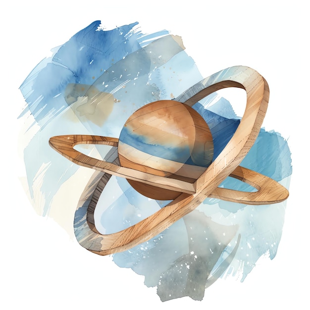 wooden satellite toy for kids illustration