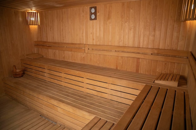 Wooden sauna of a resort