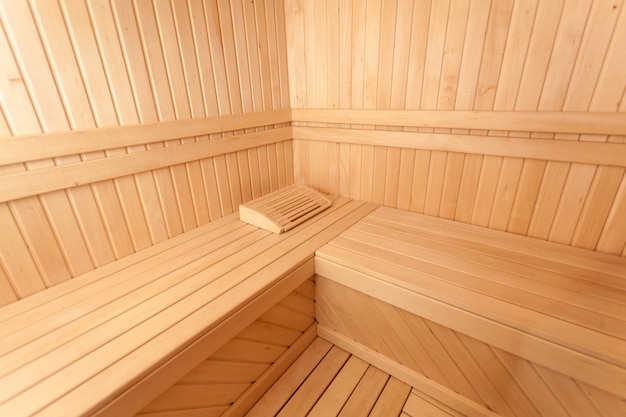 Wooden scandinavian sauna room