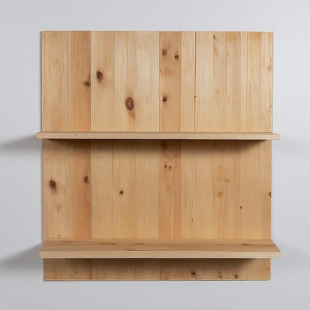 a wooden shelf with a square shape of the top