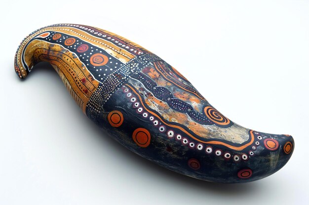 Photo a wooden shoe with a design on the bottom