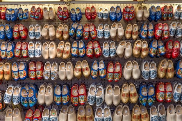 Wooden shoes typical of Dutch culture souvenir for tourists