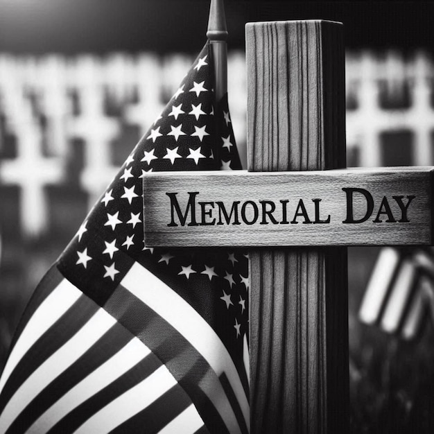 a wooden sign that says memorial day on it