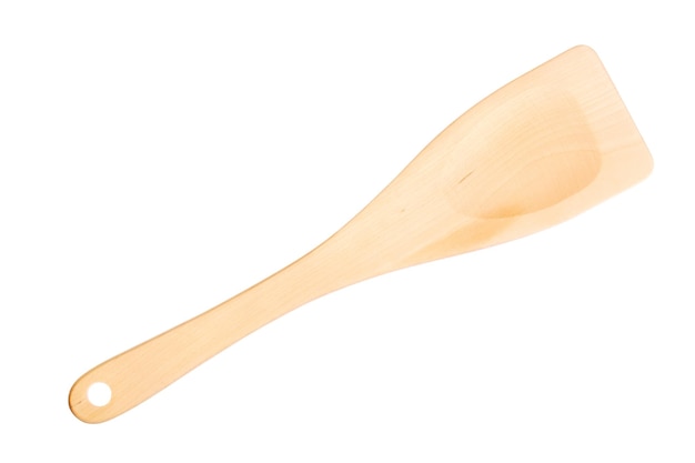 Wooden spatula isolated on the white background High resolution photo