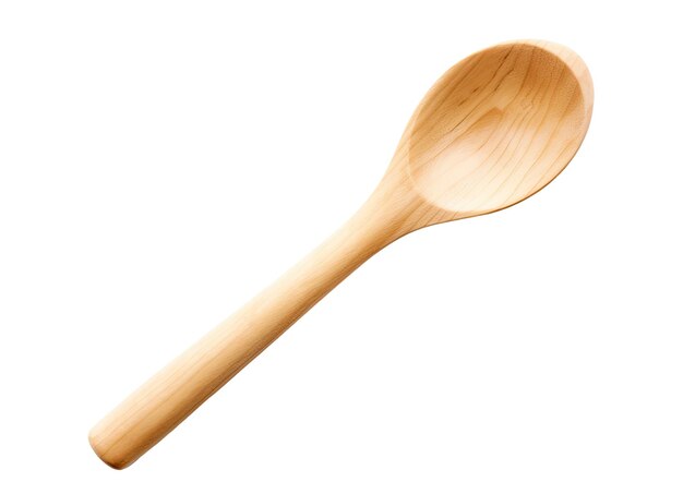 Wooden spoon isolated on white background Generative AI