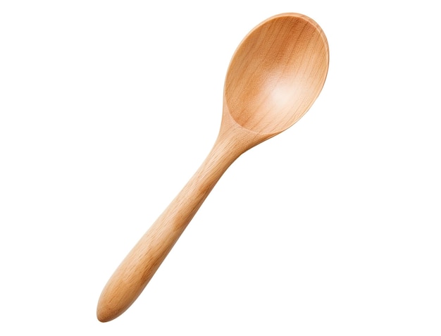 Wooden spoon isolated on white background Generative AI