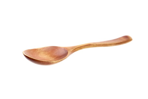 Wooden spoon isolated on white background