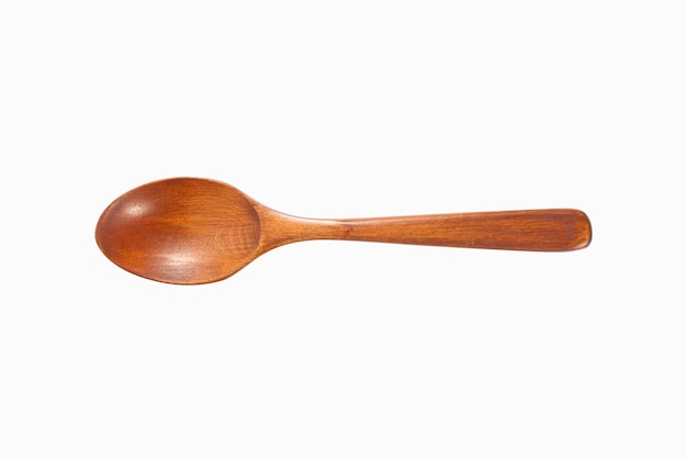 A wooden spoon isolated on a white background