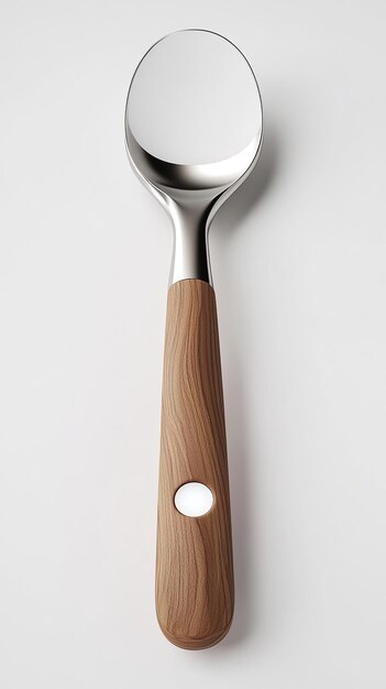 Photo a wooden spoon with a hole in it that has a hole in it