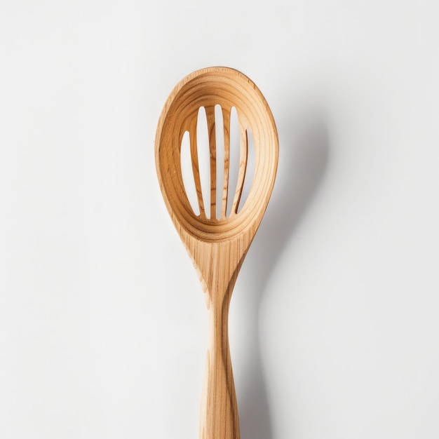 Photo a wooden spoon with a wooden handle is shown