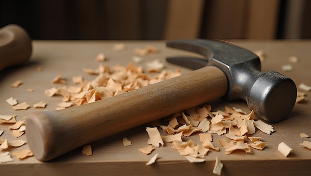 Photo a wooden spoon with a wooden handle and a wooden handle