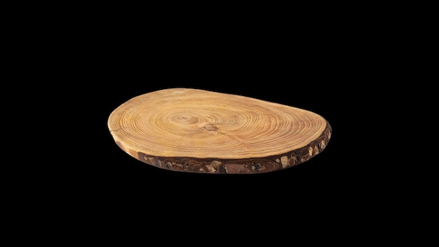 Wooden stand isolated on black background