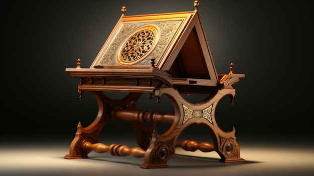 The wooden stand with Holy Quran