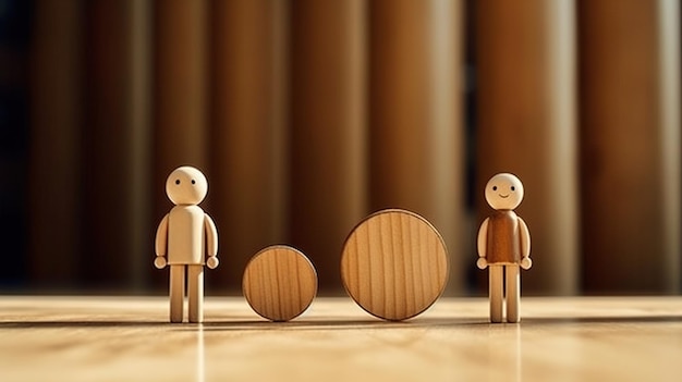 wooden stick figures miniature people