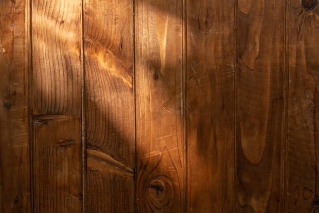 Wooden surface with a ray of light