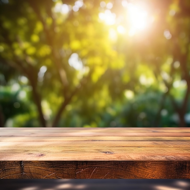 wooden table on a beautiful lake