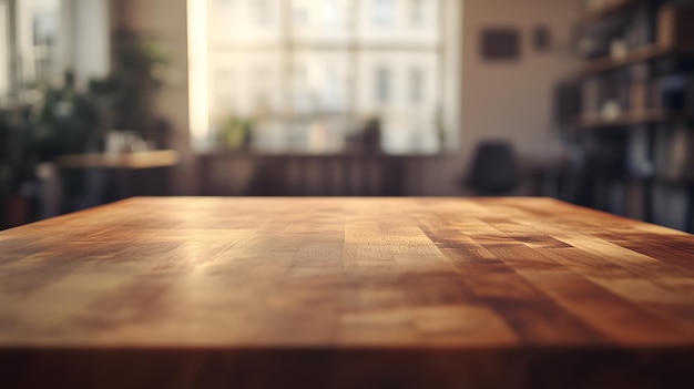 Wooden Table in Cozy Living Room Setting