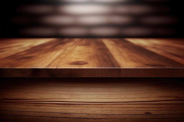 Wooden table foreground Ai Tabletop front view