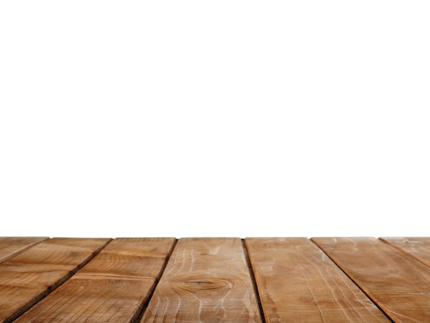 Wooden table on isolated background