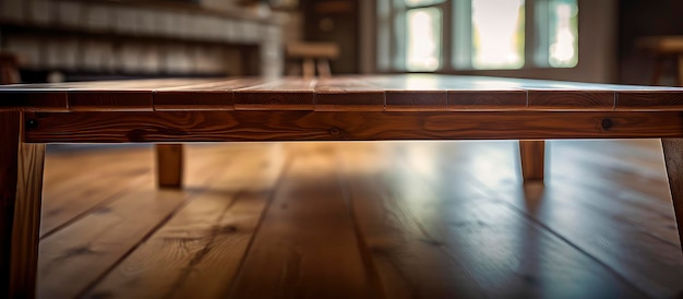 wooden table in perspective