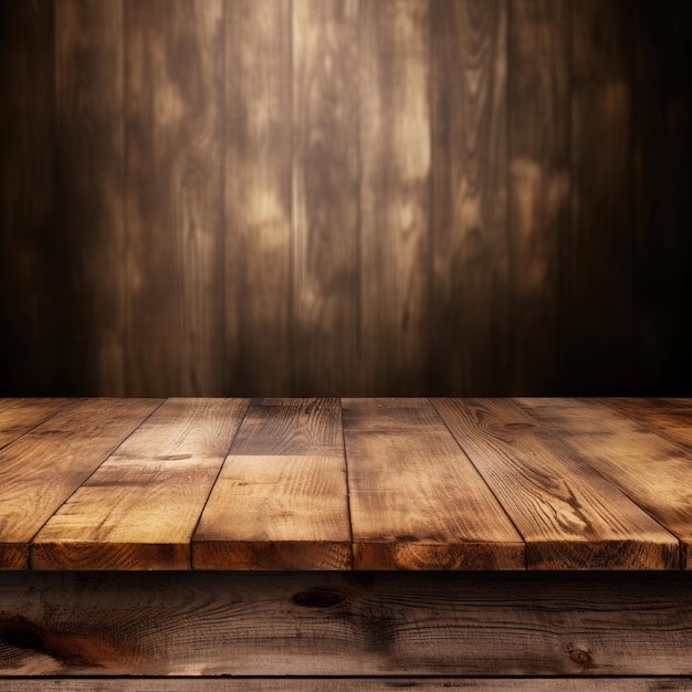 Wooden table for product restaurant garden background