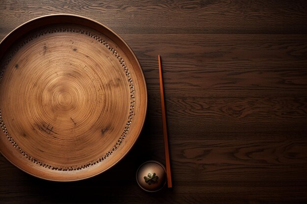 Wooden Table Showcasing Soup Bowl