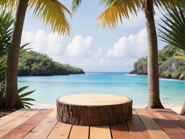 A Wooden Table Sitting On Top Of A Wooden Deck