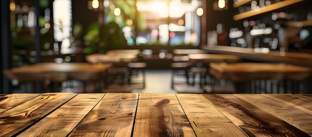 a wooden table with a blurred background of a blurred background with a mans shadow on it