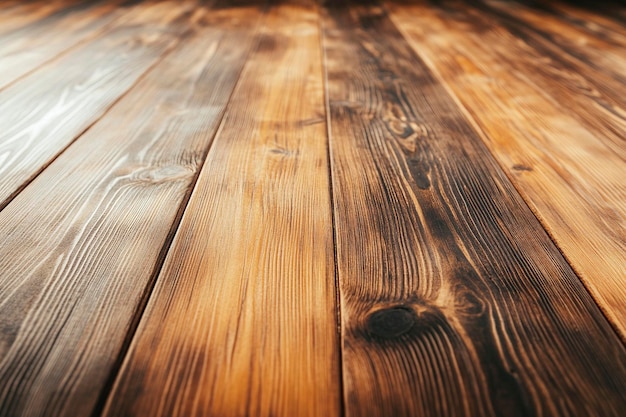 Wooden Table with Blurred Nature Background