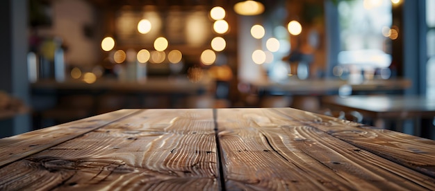 a wooden table with a blurry background and a blurry background