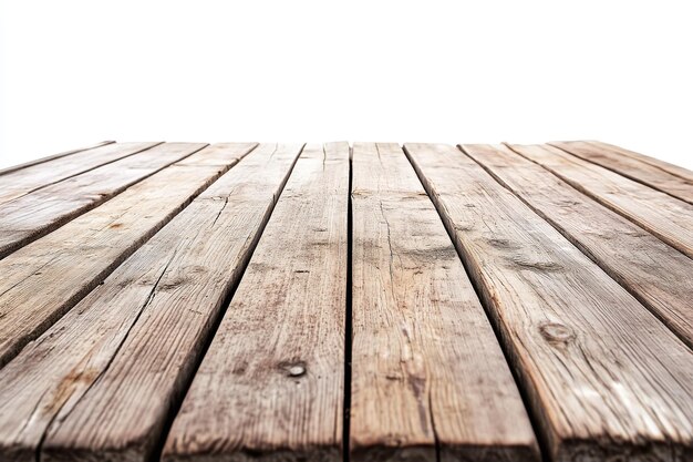 Wooden Table with Bright White Background