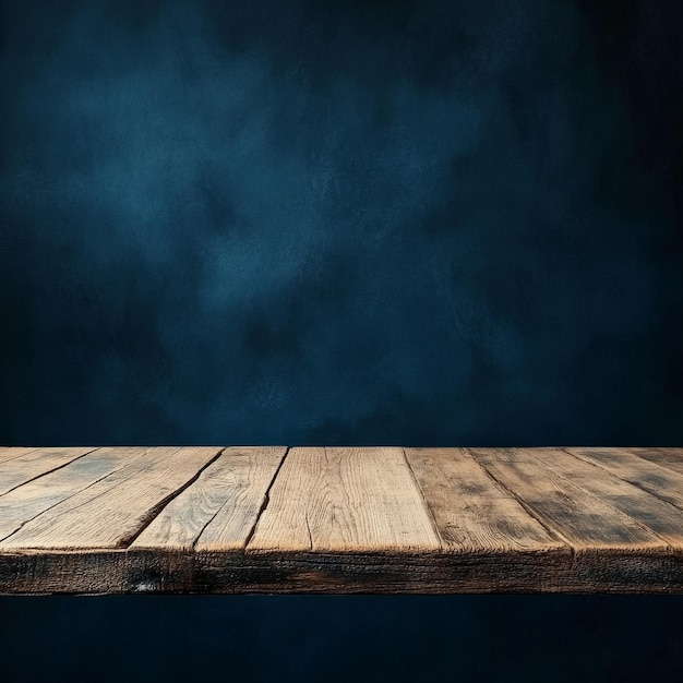 a wooden table with a dark background with a dark background