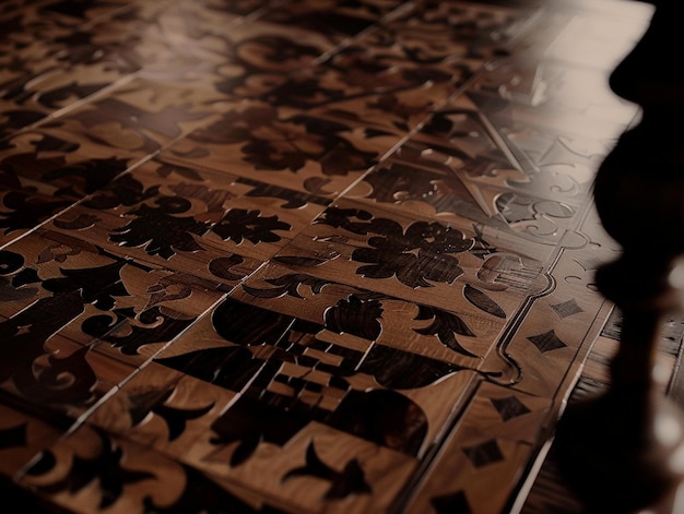 Photo a wooden table with a design that says  hi  on it