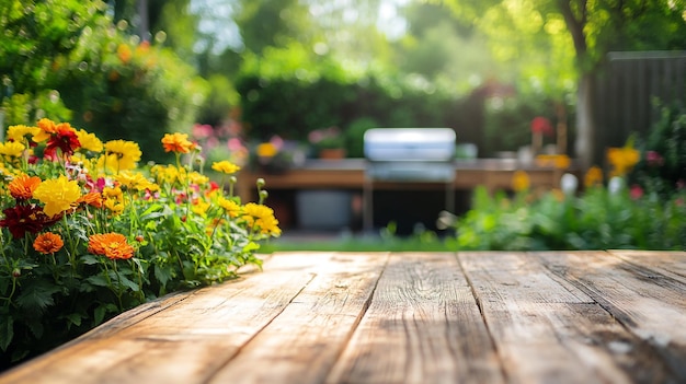 a wooden table with flowers and a sign that says quot welcome to you quot