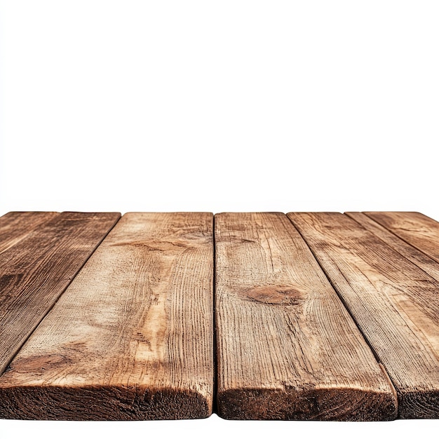 a wooden table with a heart on it and a white background