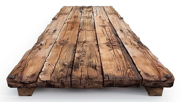 Photo a wooden table with a large piece of wood on it