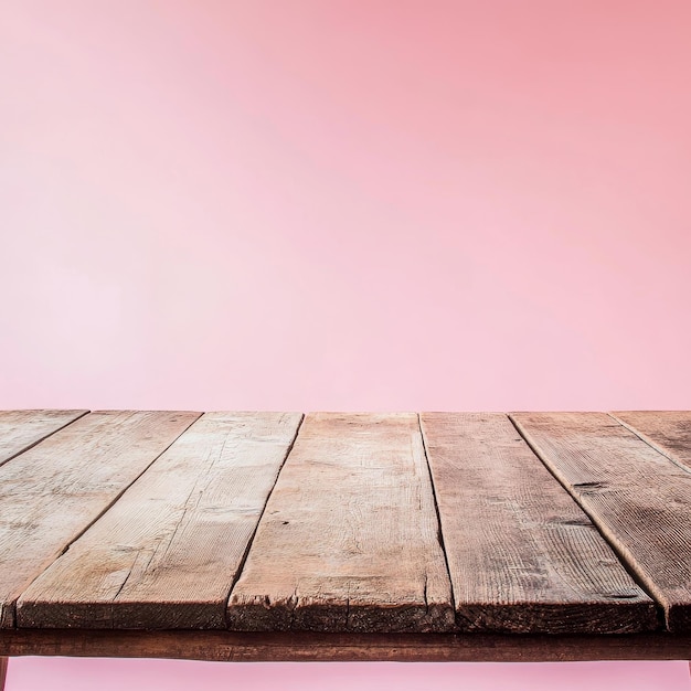 a wooden table with a pink background that says  pink