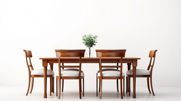 a wooden table with a plant on it and a plant on the table