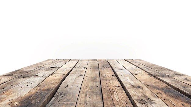 Photo a wooden table with a white background with a white background