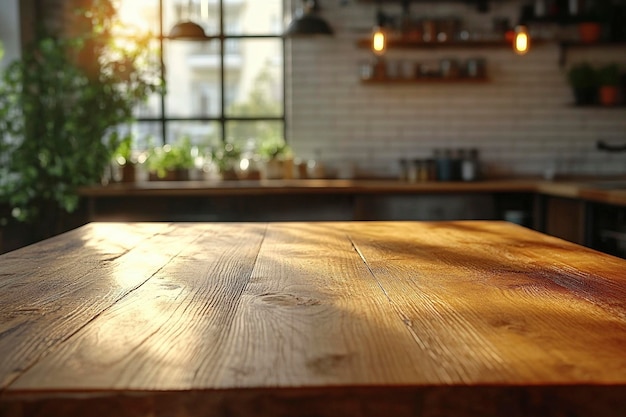 a wooden table with a window behind it that says  sun shine