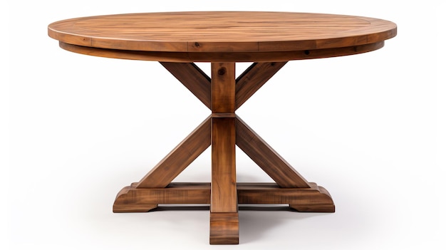 a wooden table with a wooden base that says no on it