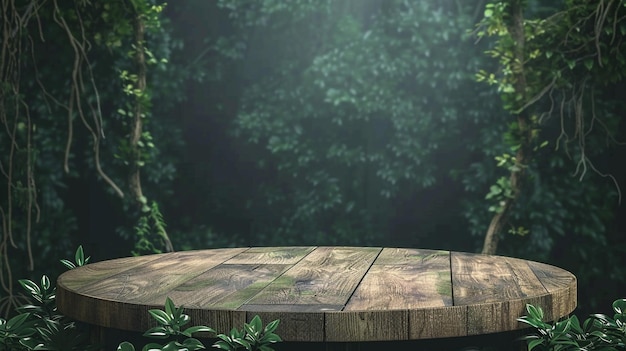 a wooden table with a wooden top that says quot no one can be seen in the background quot