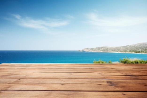 Photo wooden table wood land sky