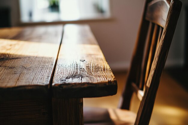 a wooden table