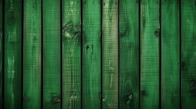 Wooden texture Green wood texture Wood plank background Generative AI