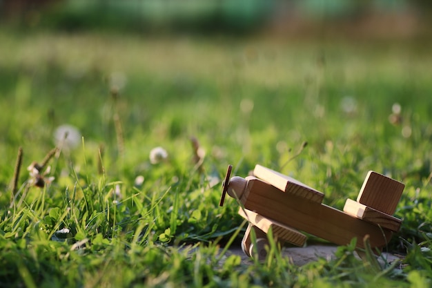 Wooden toy airplane